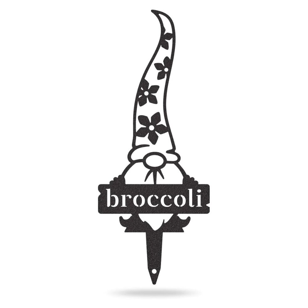 NEW Broccoli Garden Gnome Stake